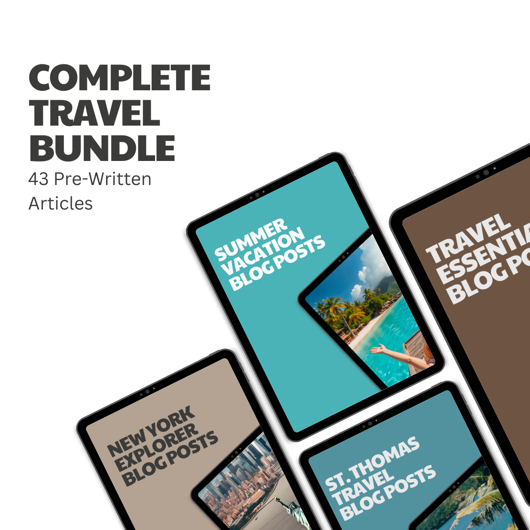 Complete Travel Bundle – 43 Pre-Written Articles
